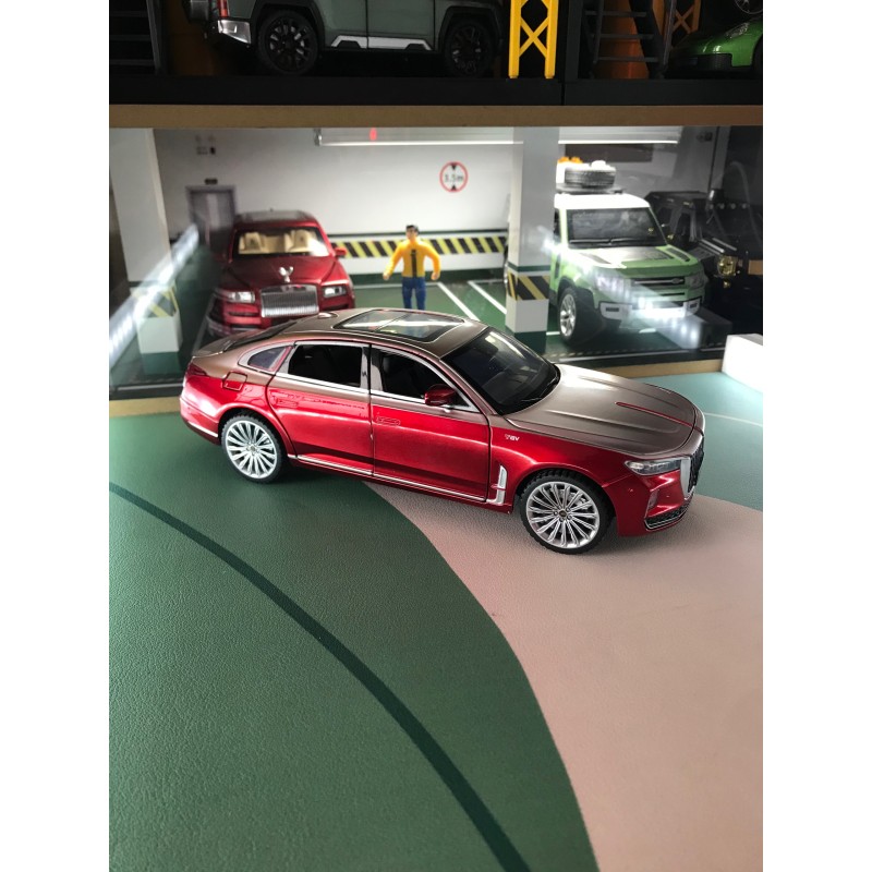 1:24红旗H9合金车模汽车模型 声光回力玩具车