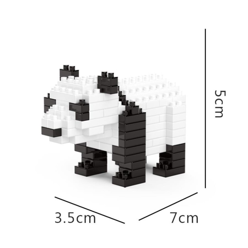 智恩创拼 动物系列ZP712熊猫微颗粒拼装积木玩具