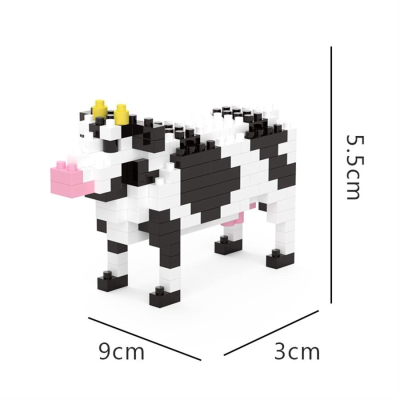 智恩创拼 动物系列ZP710奶牛微颗粒拼装积木玩具
