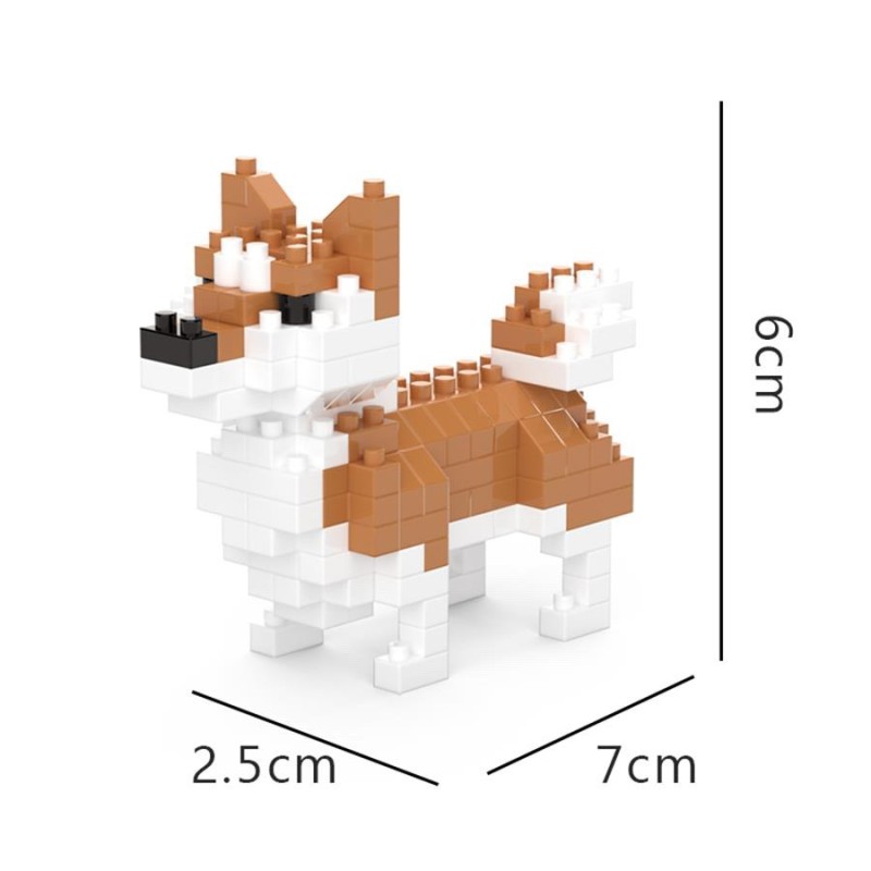 智恩创拼 狗狗系列ZP724柴犬微颗粒拼装积木玩具